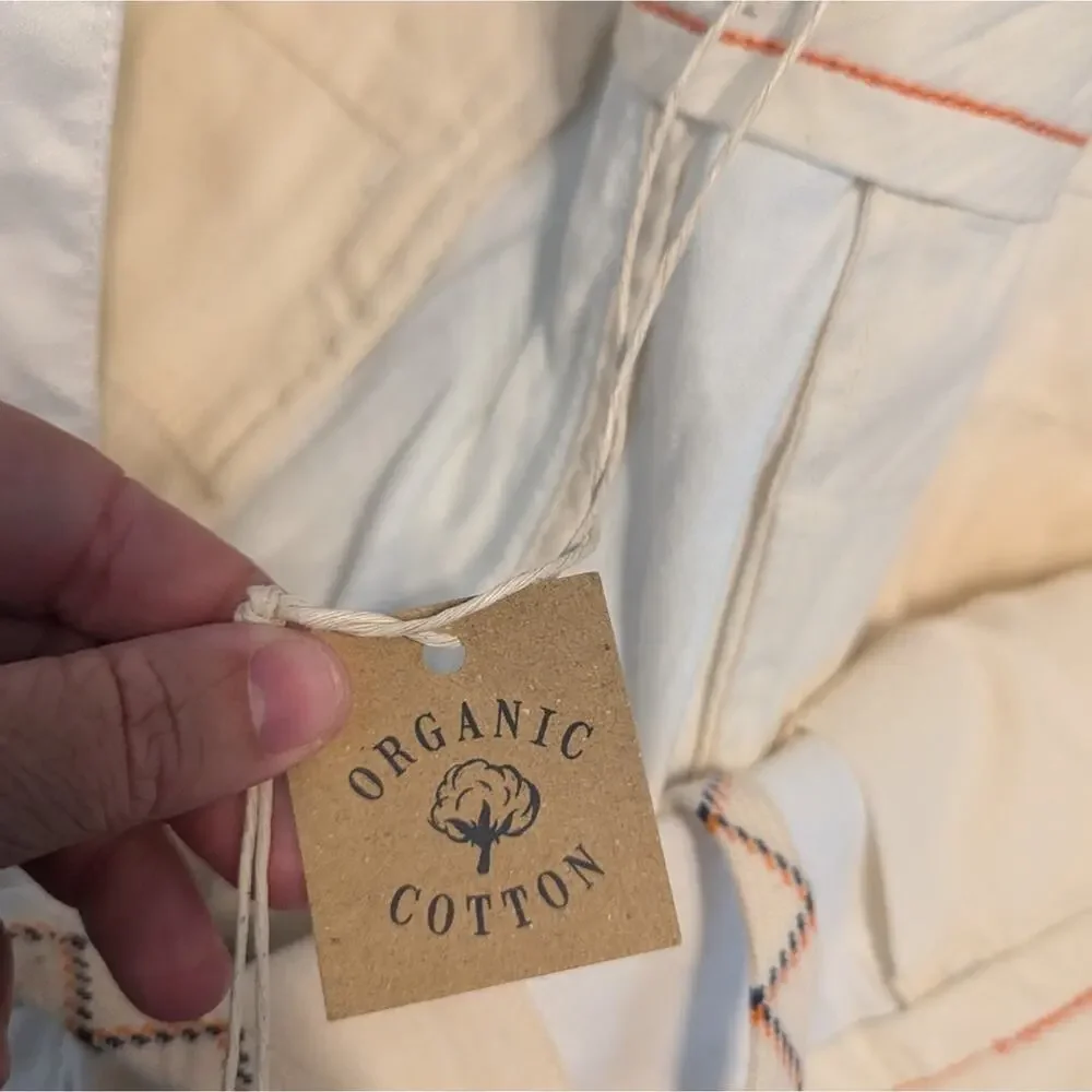 NWT Faherty White Cotton Linen Blend Tradewinds 7.5